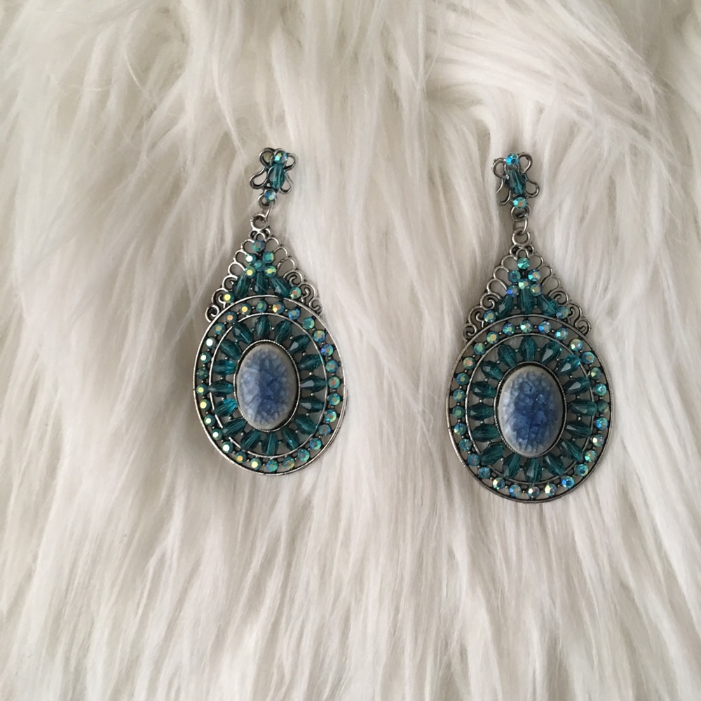 Earring Blue Cristal